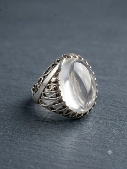 Sacred Dur-e-Najaf (Clear Quartz) Statement Ring