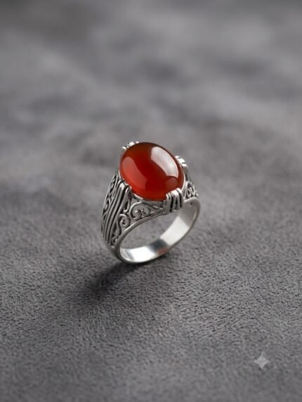 Architectural Heritage Yemeni Red Aqeeq Ring