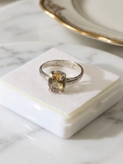 Artisan-Crafted Oval Citrine Solitaire Ring