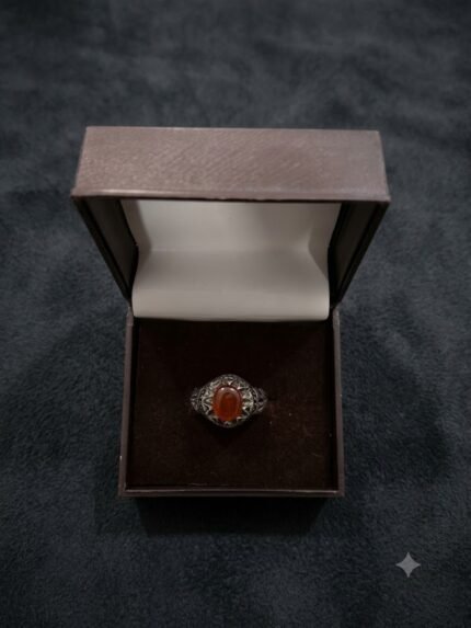 Classic Sunburst Yemeni Carnelian Aqeeq Ring