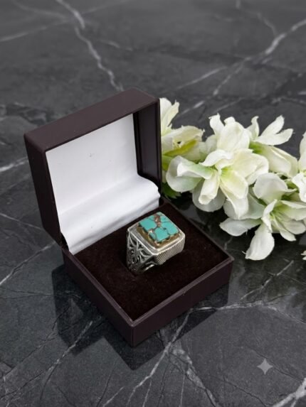 Imperial Nishapuri Natural Turquoise (Firoza) Heavy Men's Ring