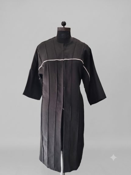 Sophisticated Obsidian Pleated Tunic
