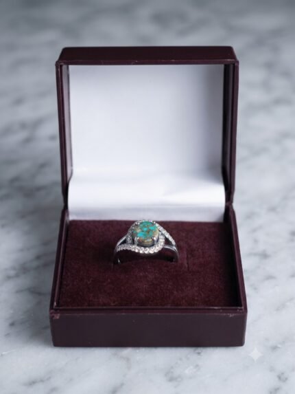 Ethereal Swirl Natural Matrix Firoza Ring
