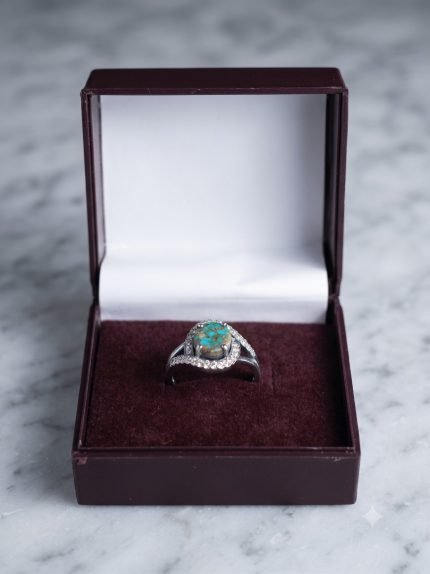Ethereal Swirl Natural Matrix Firoza Ring