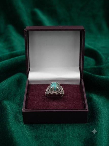 Antique Byzantine Filigree Natural Firoza Ring