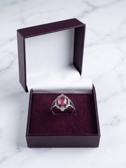 Moroccan Filigree Oval Ruby Cocktail Ring in Sterling Silver