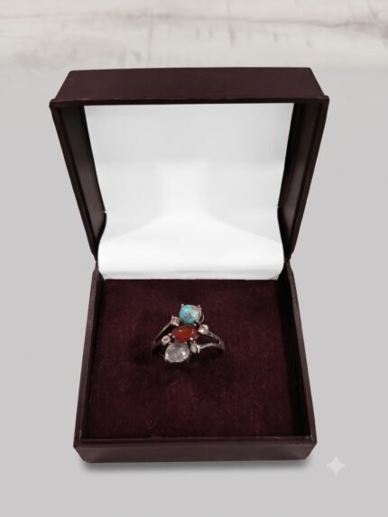 Sacred Trinity Cascade Gemstone Ring
