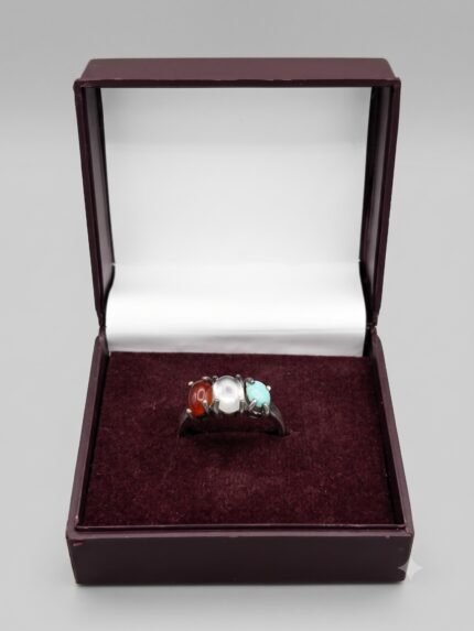 Sacred Trinity Horizontal Trio Gemstone Ring