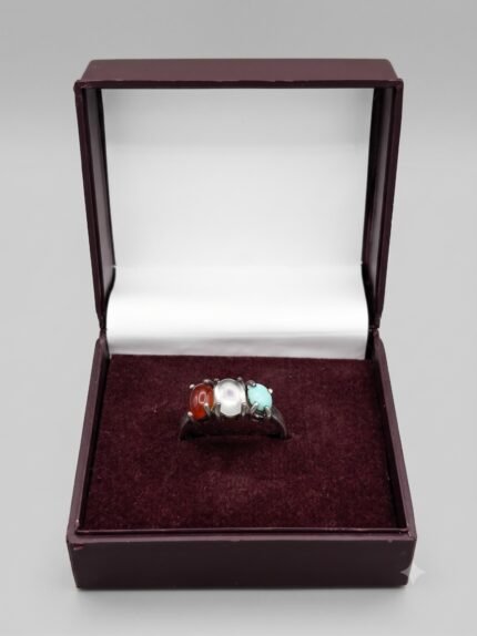 Sacred Trinity Horizontal Trio Gemstone Ring