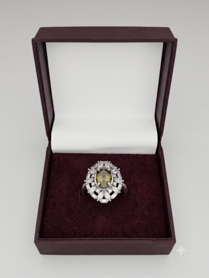 Royal Art Deco Octagonal Double-Halo Statement Ring
