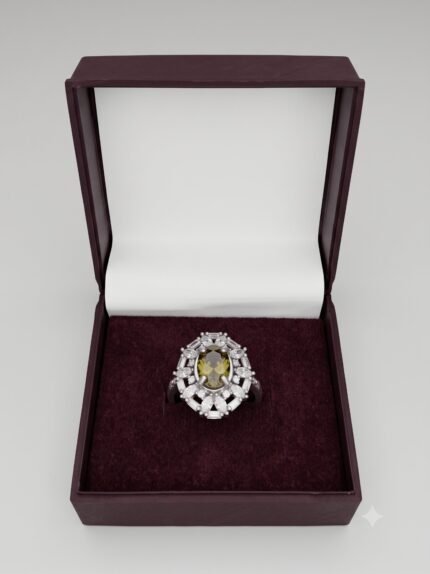 Royal Art Deco Octagonal Double-Halo Statement Ring