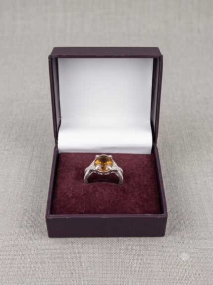 Criss-Cross Split-Shank Citrine Solitaire Ring