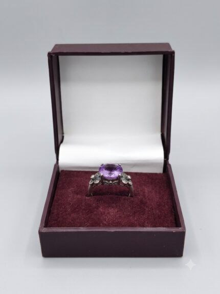Vintage Filigree Amethyst Solitaire Ring