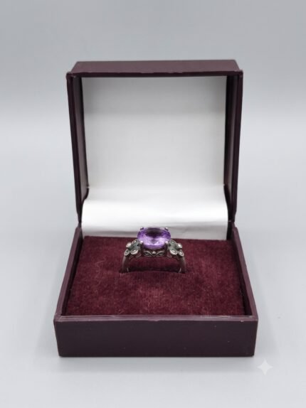 Vintage Filigree Amethyst Solitaire Ring