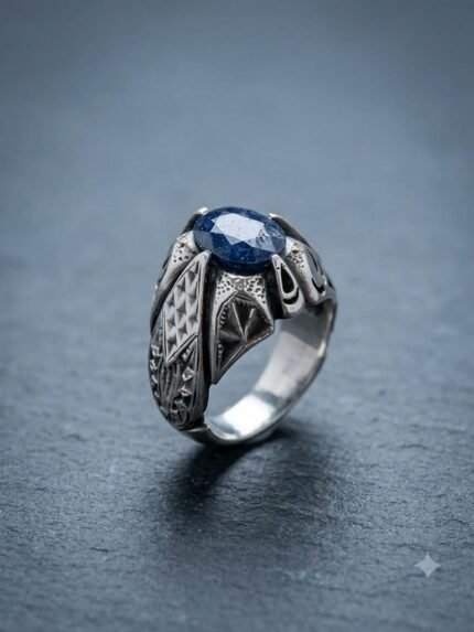 Majestic Royal Blue Sapphire (Neelam) Statement Ring