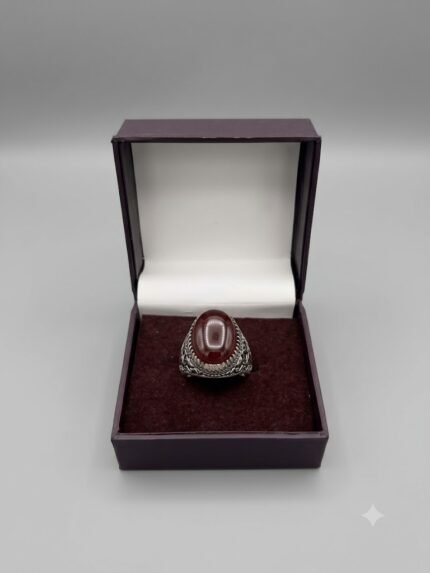 Imperial Ottoman Yemeni Red Aqeeq Men's Signet Ring