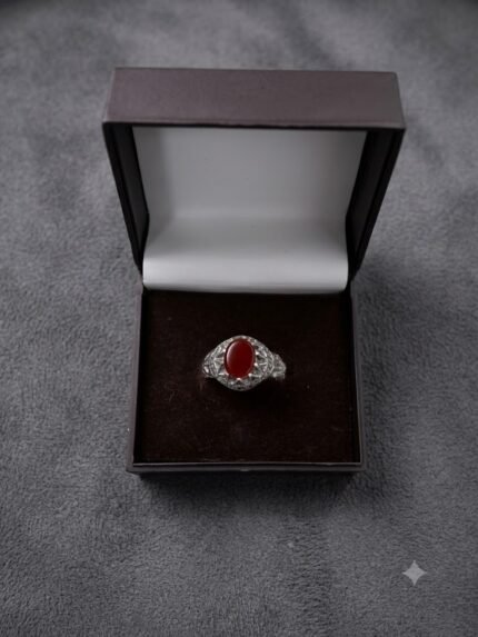 Radiant Starburst Yemeni Carnelian Aqeeq Signet Ring