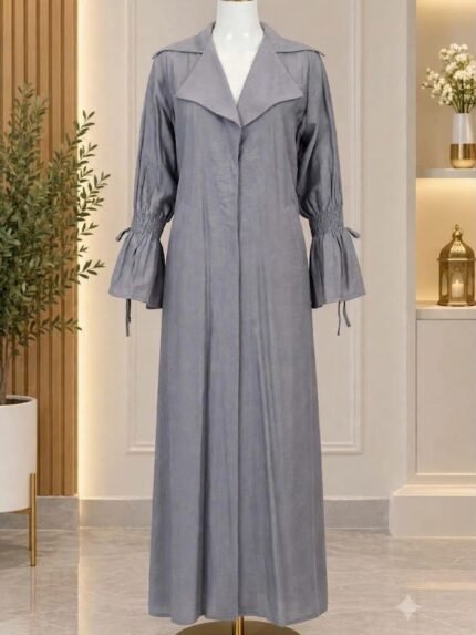 The Slate Mist Flared-Cuff Trench Monto Coat