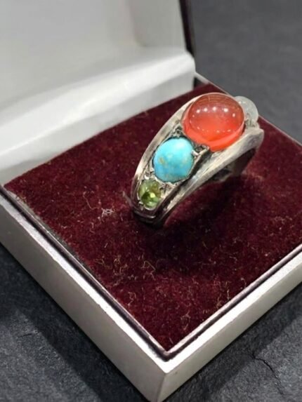 Artisan Multi-Gemstone Sterling Silver Statement Ring