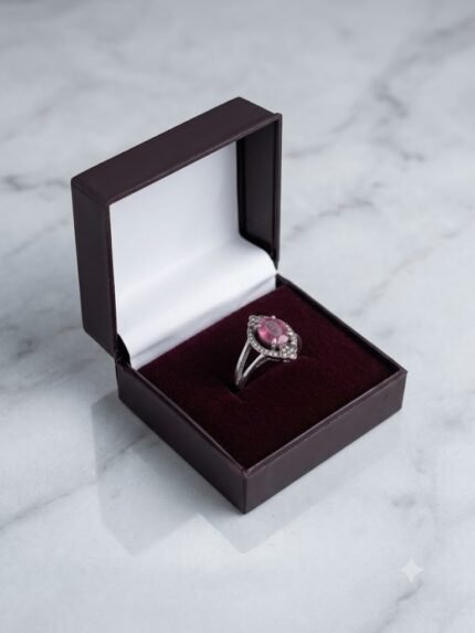 Vintage Regal Cushion-Faceted Natural Ruby (Manik) Cocktail Ring