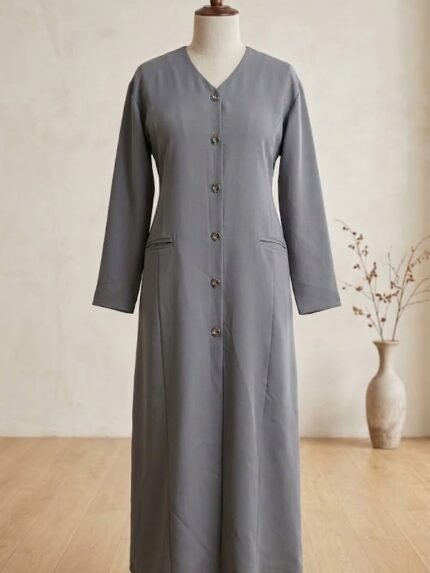 The Classic Slate Tailored Longline Monto Coat