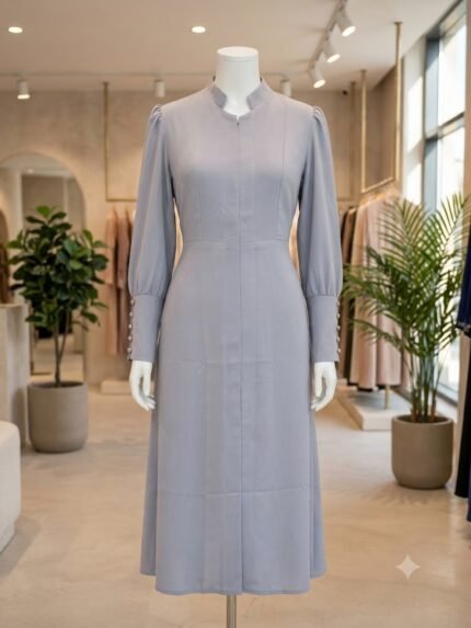 The Lavender Haze Tailored Button-Cuff Midi Monot