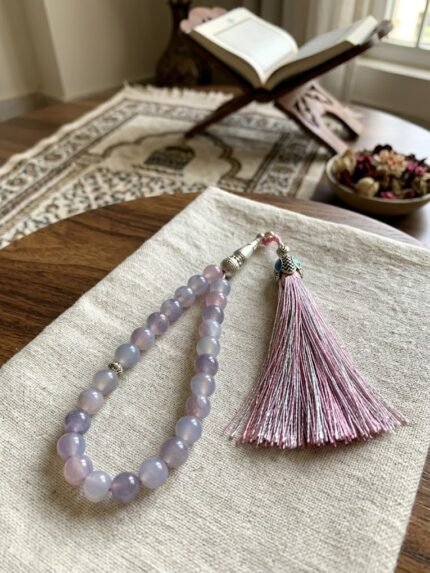 Natural Lavender Agate "Safa" Tasbeeh (33 Beads) with Pinkish