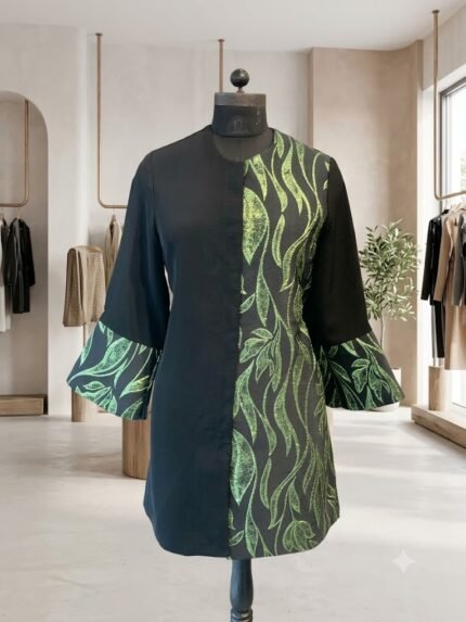 The Emerald Shimmer Dual-Tone Tunic Monto