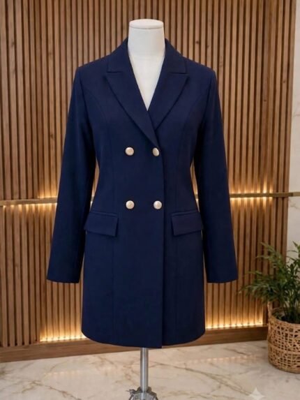 Midnight Navy Double-Breasted Blazer Monto