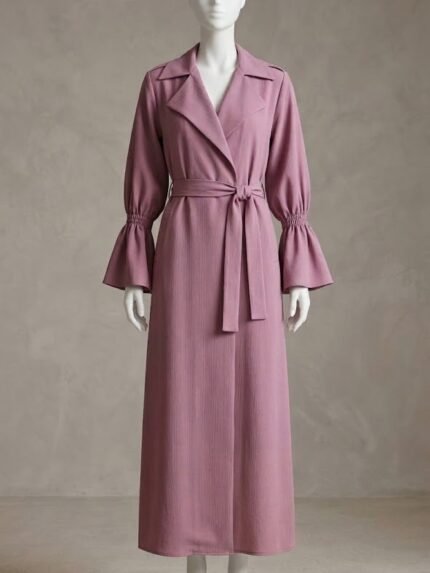 The Dusty Rose Trench-Style Wrap Manto