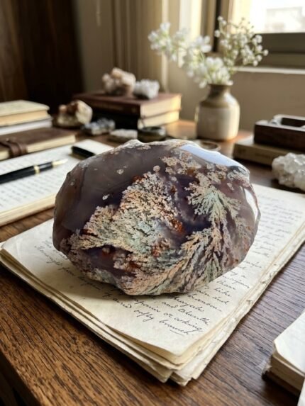 Exquisite Natural Shajar Aqeeq "Tree of Spring" Large Agate Paperweight