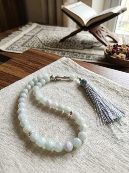Natural Pale Fluorite (or Jade) 33-Bead Tasbeeh