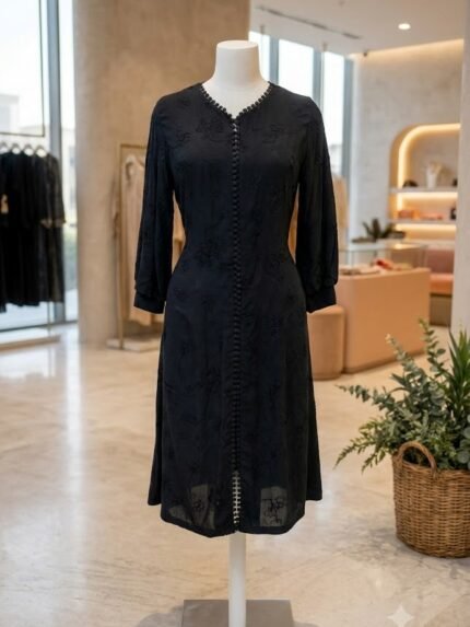 The Nightshadow Flora Embroidered Midi Monot