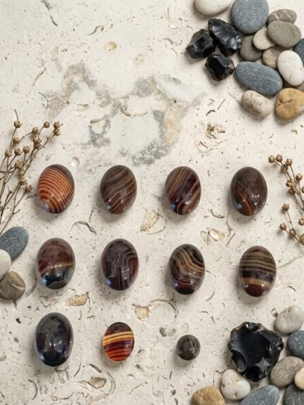 Natural Banded Sulemani Aqeeq Cabochon