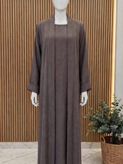 The Noor Minimalist Linen-Textured Espresso Monto