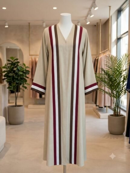The Sahara Stripe Tri-Tone Linen Maxi Monot