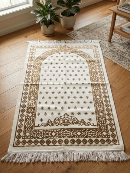Luxury Turkish Velvet White Ja namaz